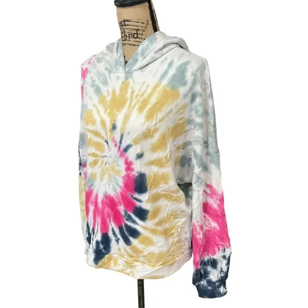 Nation LTD Maris Zumba Tie Dye Hoodie Sweatshirt Size Large - Picture 8 of 8